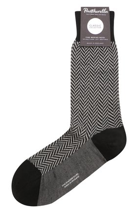 Мужские шерстяные носки PANTHERELLA серого цвета, арт. 593086 | Фото 1 (Материал внешний: Шерсть, Синтетический материал; Кросс-КТ: бельё)