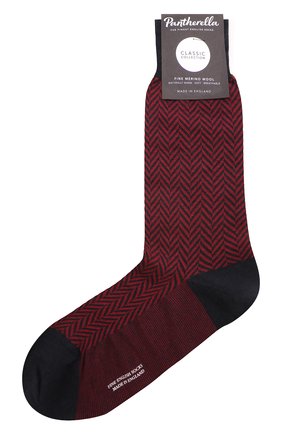 Мужские шерстяные носки PANTHERELLA бордового цвета, арт. 593086 | Фото 1 (Материал внешний: Синтетический материал, Шерсть; Кросс-КТ: бельё)