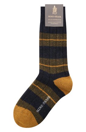 Мужские носки из шерсти и вискозы PANTHERELLA темно-синего цвета, арт. YS1027 | Фото 1 (Кросс-КТ: бельё; Материал внешний: Шерсть, Вискоза)