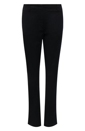 Женские хлопковые брюки GIORGIO ARMANI темно-синего цвета, арт. 2SHPP0MZ/T03B3 | Фото 1 (Длина (брюки, джинсы): Стандартные; Материал внешний: Хлопок; Женское Кросс-КТ: Брюки-одежда; Силуэт Ж (брюки и джинсы): Прямые; Стили: Классический)
