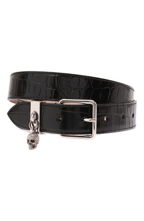 Женский кожаный ремень ALEXANDER MCQUEEN черного цвета по цене 51350 руб., арт. 687075/1HB0Y | Фото 1 Женский кожаный ремень ALEXANDER MCQUEEN черного цвета, арт. 687075/1HB0Y | Фото 1 (Кросс-КТ: Широкие)