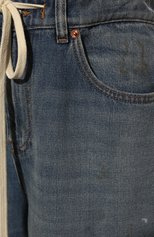 Женские джинсы MM6 синего цвета, арт. S52LA0169/S30460 | Фото 5 (Длина (брюки, джинсы): Удлиненные; Силуэт Ж (брюки и джинсы): Широкие; Кросс-КТ: Деним; Стили: Гранж; Региональные ограничения белый список (Axapta Mercury): RU; Материал внешний: Хлопок, Деним; Детали: Потертости)