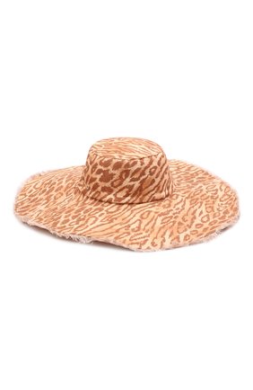Женская льняная шляпа ZIMMERMANN коричневого цвета, арт. 3723RS22 | Фото 1 (Материал: Текстиль, Лен)