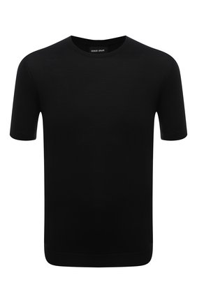 Мужской джемпер из шелка и хлопка GIORGIO ARMANI черного цвета по цене 66950 руб., арт. 3HSM38/SM63Z | Фото 1 Мужской джемпер из шелка и хлопка GIORGIO ARMANI черного цвета, арт. 3HSM38/SM63Z | Фото 1 (Длина (для топов): Стандартные; Материал внешний: Шелк, Хлопок; Рукава: Короткие; Мужское Кросс-КТ: Джемперы; Принт: Без принта; Вырез: Круглый; Стили: Кэжуэл)