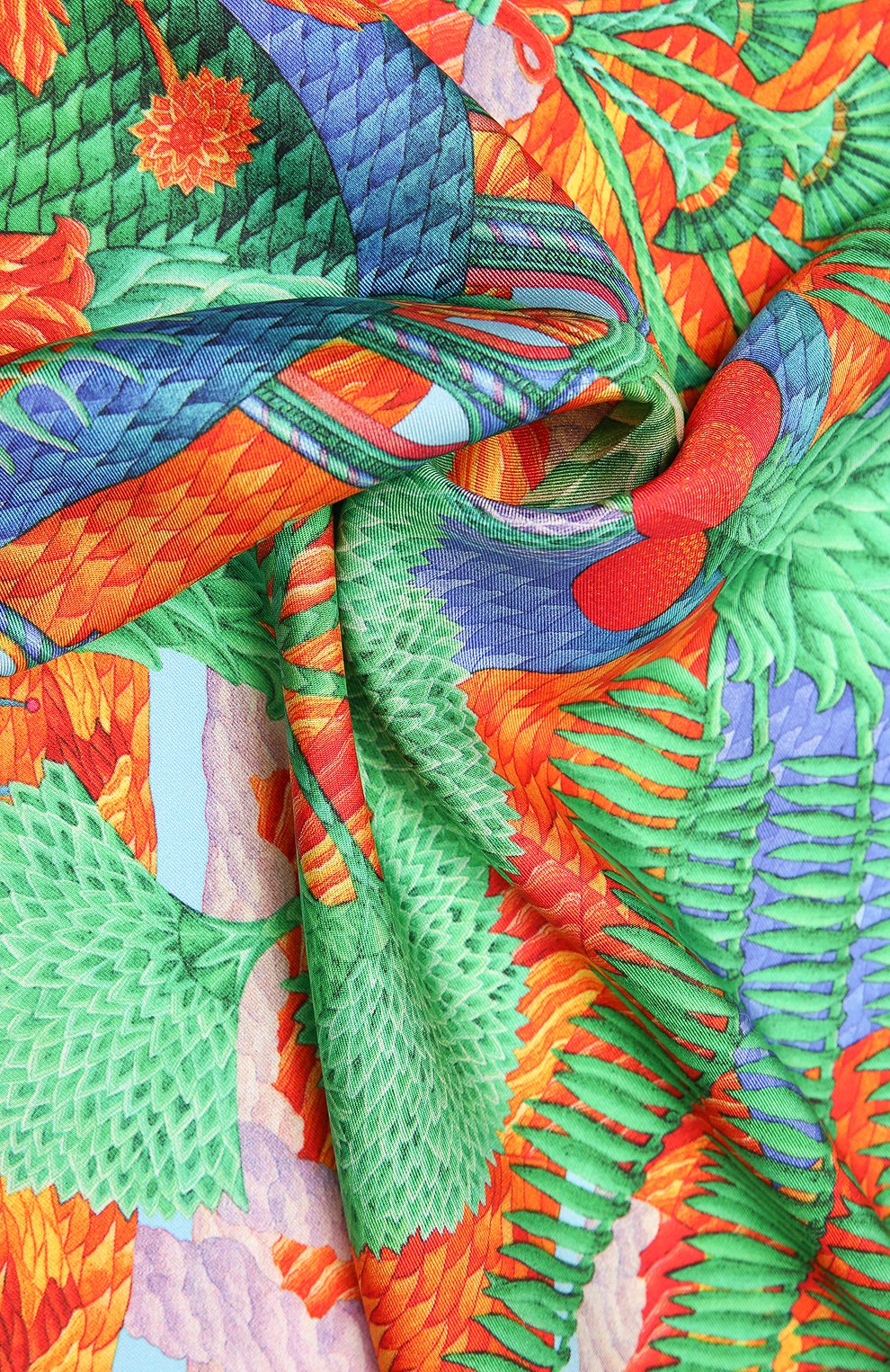 Женский шелковый платок oasis KIRILL OVCHINNIKOV разноцветного цвета, арт. 90\OAS | Фото 4 (Материал: Текстиль, Шелк)