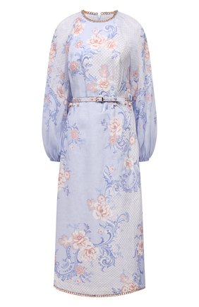 Женское льняное платье ZIMMERMANN голубого цвета по цене 104000 руб., арт. 2879DP0S | Фото 1 Женское льняное платье ZIMMERMANN голубого цвета, арт. 2879DP0S | Фото 1 (Материал подклада: Хлопок; Длина Ж (юбки, платья, шорты): Миди; Рукава: Длинные; Материал внешний: Лен; Стили: Романтичный; Случай: Повседневный; Женское Кросс-КТ: Платье-одежда, Платье-пляжная одежда)