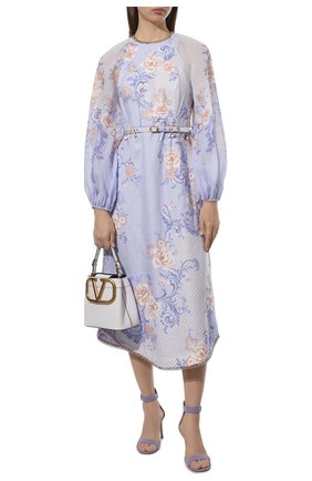 Женское льняное платье ZIMMERMANN голубого цвета по цене 104000 руб., арт. 2879DP0S | Фото 2 Женское льняное платье ZIMMERMANN голубого цвета, арт. 2879DP0S | Фото 2 (Материал подклада: Хлопок; Длина Ж (юбки, платья, шорты): Миди; Рукава: Длинные; Материал внешний: Лен; Стили: Романтичный; Случай: Повседневный; Женское Кросс-КТ: Платье-одежда, Платье-пляжная одежда)