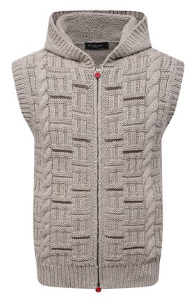 Мужской жилет из хлопка и льна KITON серого цвета по цене 217000 руб., арт. UMK0131 | Фото 1 Мужской жилет из хлопка и льна KITON серого цвета, арт. UMK0131 | Фото 1 (Длина (верхняя одежда): Короткие; Материал внешний: Хлопок; Мужское Кросс-КТ: Жилет-одежда; Стили: Кэжуэл)