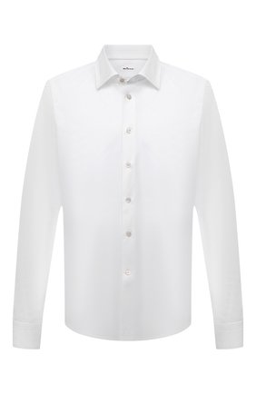 Мужская хлопковая рубашка KITON белого цвета по цене 63400 руб., арт. UMCNERH0804601/46-50 | Фото 1 Мужская хлопковая рубашка KITON белого цвета, арт. UMCNERH0804601/46-50 | Фото 1 (Рукава: Длинные; Длина (для топов): Стандартные; Материал внешний: Хлопок; Манжеты: На пуговицах; Воротник: Кент; Рубашки М: Regular Fit; Случай: Повседневный; Принт: Однотонные; Стили: Кэжуэл)