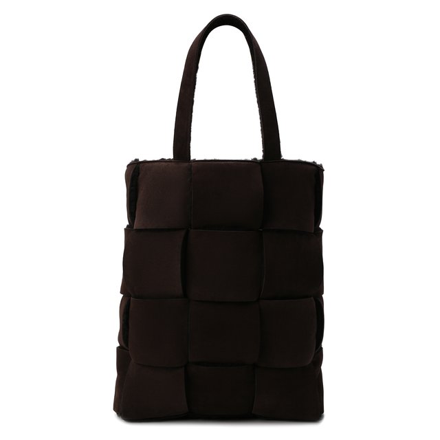 Замшевая сумка-шопер Arco Bottega Veneta коричневого цвета