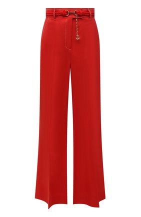 Женские льняные брюки ZIMMERMANN красного цвета, арт. 2974PP0S | Фото 1 (Материал внешний: Лен; Длина (брюки, джинсы): Стандартные; Стили: Романтичный; Женское Кросс-КТ: Брюки-одежда; Силуэт Ж (брюки и джинсы): Широкие)