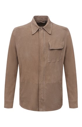 Мужская замшевая рубашка GIORGIO ARMANI бежевого цвета по цене 472500 руб., арт. ISC02P/ISP09 | Фото 1 Мужская замшевая рубашка GIORGIO ARMANI бежевого цвета, арт. ISC02P/ISP09 | Фото 1 (Материал внешний: Натуральная кожа, Замша; Материал подклада: Синтетический материал; Длина (для топов): Стандартные; Рукава: Длинные; Случай: Повседневный; Манжеты: На кнопках; Воротник: Кент; Принт: Однотонные; Стили: Кэжуэл; Региональные ограничения белый список (Axapta Mercury): RU)