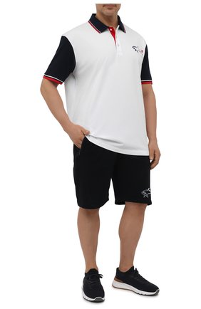 Мужское хлопковое поло PAUL&SHARK белого цвета по цене 26050 руб., арт. 22411236/C00/3XL-6XL | Фото 2 Мужское хлопковое поло PAUL&SHARK белого цвета, арт. 22411236/C00/3XL-6XL | Фото 2 (Рукава: Короткие; Материал внешний: Хлопок; Длина (для топов): Удлиненные; Застежка: Пуговицы; Стили: Кэжуэл)