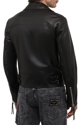 Мужская кожаная куртка TOM FORD черного цвета, арт. BZ475/TFL829 | Фото 4 (Кросс-КТ: Куртка; Рукава: Длинные; Стили: Панк; Региональные ограничения белый список (Axapta Mercury): RU; Материал внешний: Натуральная кожа; Мужское Кросс-КТ: Кожа и замша; Длина (верхняя одежда): Короткие; Материал подклада: Купро)