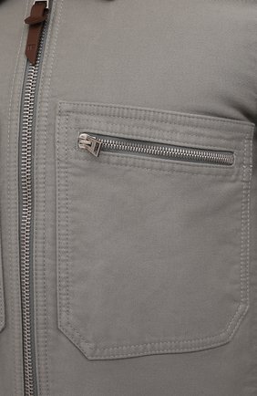 Мужская джинсовая куртка TOM FORD серого цвета, арт. BZ028/TF0301 | Фото 5 (Кросс-КТ: Куртка, Деним; Рукава: Длинные; Материал внешний: Хлопок, Деним; Длина (верхняя одежда): Короткие; Стили: Кэжуэл)