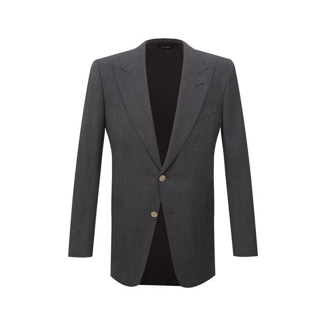 Шерстяной пиджак Tom Ford серого цвета