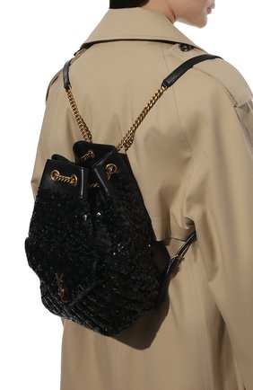 Женский рюкзак joe SAINT LAURENT черного цвета, арт. 672609/FYTZ7 | Фото 2 (Материал: Текстиль; Размер: mini; Стили: Кэжуэл; Региональные ограничения белый список (Axapta Mercury): RU)