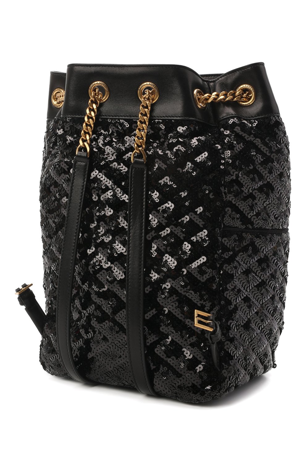 Женский рюкзак joe SAINT LAURENT черного цвета, арт. 672609/FYTZ7 | Фото 4 (Региональные ограничения белый список (Axapta Mercury): RU; Размер: mini; Материал: Текстиль; Стили: Кэжуэл)