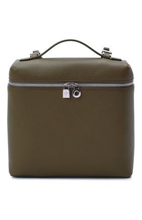 Женский рюкзак  extra pocket LORO PIANA хаки цвета, арт. FAM0893 | Фото 1 (Размер: medium; Материал: Натуральная кожа; Стили: Кэжуэл)