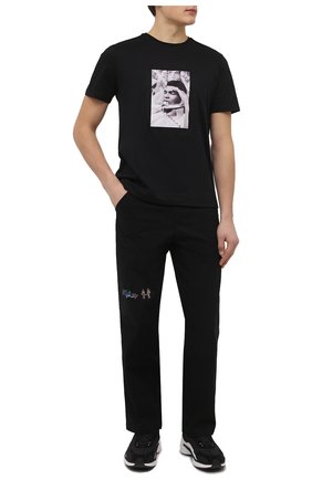 Мужская хлопковая футболка LIMITATO черного цвета, арт. BUSY/T-SHIRT | Фото 2 (Длина (для топов): Стандартные; Рукава: Короткие; Материал внешний: Хлопок; Принт: С принтом; Стили: Гранж)