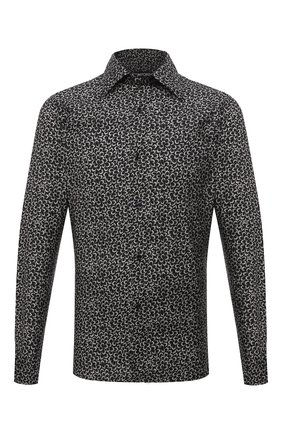 Мужская рубашка из вискозы и шелка TOM FORD черно-белого цвета по цене 79950 руб., арт. 3FT910/94BSRB | Фото 1 Мужская рубашка из вискозы и шелка TOM FORD черно-белого цвета, арт. 3FT910/94BSRB | Фото 1 (Длина (для топов): Стандартные; Материал внешний: Вискоза; Рукава: Длинные; Случай: Повседневный; Манжеты: На пуговицах; Воротник: Кент; Рубашки М: Regular Fit; Стили: Романтичный; Принт: С принтом)