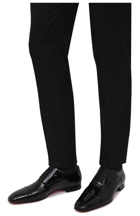 Мужские кожаные оксфорды greggo CHRISTIAN LOUBOUTIN черного цвета, арт. 1150377/GREGG0 FLAT | Фото 3 (Материал внешний: Кожа; Материал внутренний: Натуральная кожа; Стили: Классический; Мужское Кросс-КТ: Вечерняя обувь)