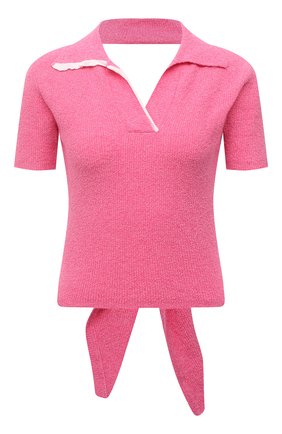 Женское хлопковое поло JACQUEMUS розового цвета по цене 27400 руб., арт. 221KN024-2005 | Фото 1 Женское хлопковое поло JACQUEMUS розового цвета, арт. 221KN024-2005 | Фото 1 (Рукава: Короткие; Материал внешний: Хлопок; Длина (для топов): Укороченные; Кросс-КТ: Трикотаж; Стили: Романтичный)