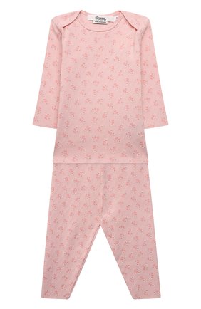 Детский хлопковая пижама BONPOINT розового цвета, арт. S01ZSEKN1003(521A)_843133 | Фото 1 (Материал внешний: Хлопок; Рукава: Короткие)