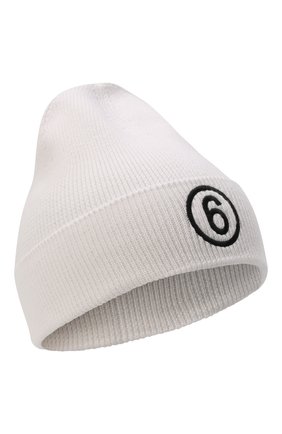 Детского хлопковая шапка MM6 белого цвета, арт. M60142-MM061 | Фото 1 (Материал: Текстиль, Хлопок)