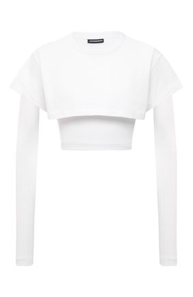 Женский топ JACQUEMUS белого цвета по цене 19200 руб., арт. 213JS100-2450 | Фото 1 Женский топ JACQUEMUS белого цвета, арт. 213JS100-2450 | Фото 1 (Рукава: Длинные; Материал внешний: Растительное волокно, Лиоцелл; Длина (для топов): Укороченные; Стили: Романтичный)