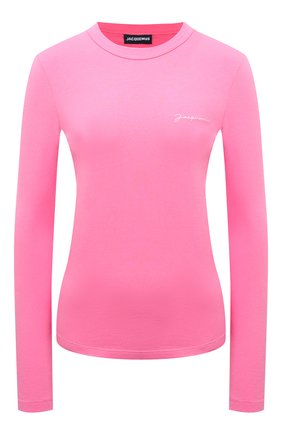 Женская хлопковый лонгслив JACQUEMUS розового цвета по цене 13700 руб., арт. 211JS002-2160 | Фото 1 Женская хлопковый лонгслив JACQUEMUS розового цвета, арт. 211JS002-2160 | Фото 1 (Рукава: Длинные; Материал внешний: Хлопок; Длина (для топов): Стандартные; Женское Кросс-КТ: Лонгслив-одежда; Стили: Романтичный; Принт: С принтом)