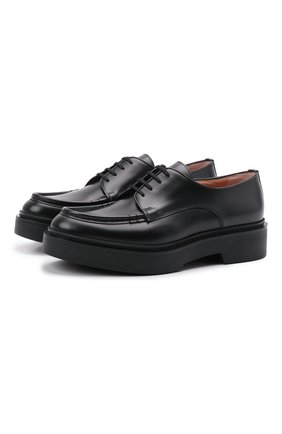 Женская кожаные дерби SANTONI черного цвета по цене 44350 руб., арт. WUHW59867SM0NUDYN01 | Фото 1 Женская кожаные дерби SANTONI черного цвета, арт. WUHW59867SM0NUDYN01 | Фото 1 (Материал внутренний: Натуральная кожа; Материал внешний: Кожа; Подошва: Платформа; Каблук высота: Низкий; Материал утеплителя: Без утеплителя)