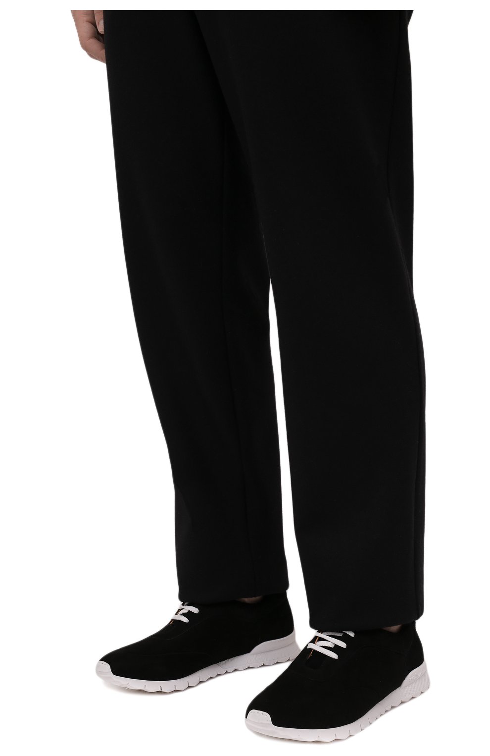 Мужские замшевые кроссовки KITON черного цвета, арт. USSGASWN00104 | Фото 3 (Материал внешний: Кожа, Замша; Материал внутренний: Натуральная кожа; Стили: Классический; Длина стельки: 30,5; Подошва: Массивная)