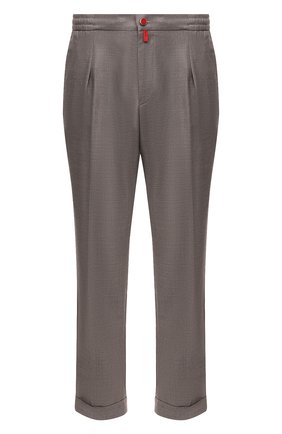 Мужские шерстяные брюки KITON бежевого цвета, арт. UFP1LACJ0775A | Фото 1 (Материал внешний: Шерсть; Длина (брюки, джинсы): Стандартные; Случай: Повседневный; Стили: Кэжуэл; Региональные ограничения белый список (Axapta Mercury): RU)