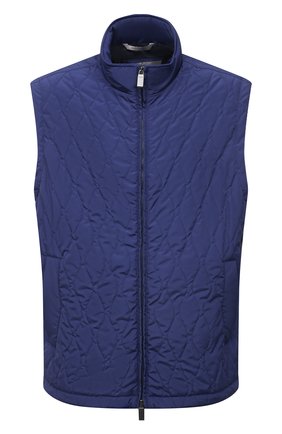 Мужской утепленный жилет CANALI синего цвета, арт. 040685P/SG01121/58-68 | Фото 1 (Материал подклада: Синтетический материал; Длина (верхняя одежда): Короткие; Материал внешний: Синтетический материал; Кросс-КТ: Куртка; Стили: Кэжуэл; Big sizes: Big Sizes)