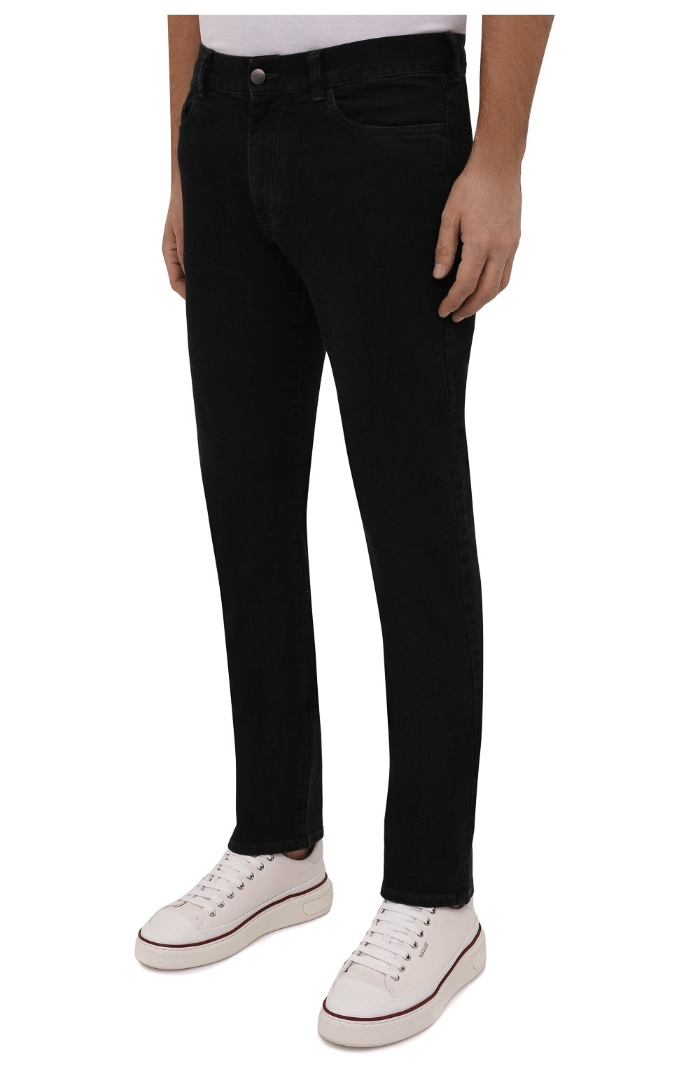 Мужские джинсы CANALI черного цвета, арт. 91700/PD00841 | Фото 3 (Силуэт М (брюки): Прямые; Кросс-КТ: Деним; Длина (брюки, джинсы): Стандартные; Материал внешний: Хлопок, Деним; Стили: Классический, Кэжуэл)