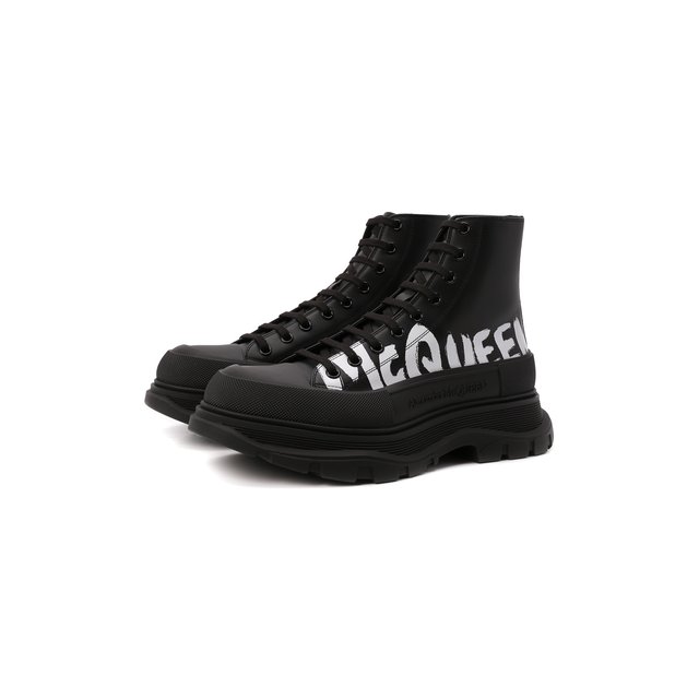 Кожаные кроссовки Tread Slick Alexander McQueen черного цвета