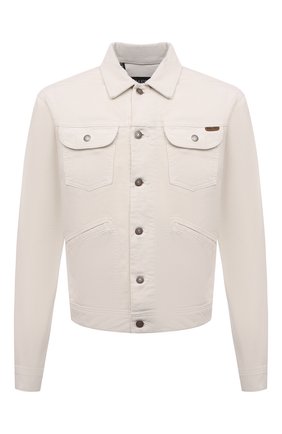 Мужская хлопковая куртка TOM FORD кремвого цвета по цене 131500 руб., арт. BZJ39/TFD116 | Фото 1 Мужская хлопковая куртка TOM FORD кремвого цвета, арт. BZJ39/TFD116 | Фото 1 (Рукава: Длинные; Материал внешний: Хлопок, Деним; Длина (верхняя одежда): Короткие; Кросс-КТ: Куртка, Деним; Стили: Кэжуэл)