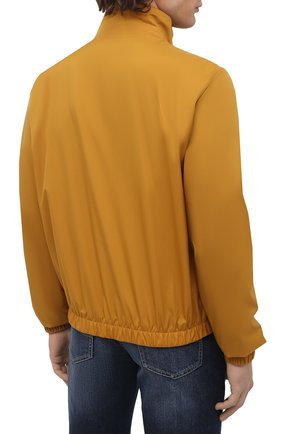 Мужской двусторонний бомбер LORO PIANA желтого цвета, арт. FAF8466 | Фото 4 (Кросс-КТ: Куртка; Материал утеплителя: Шерсть; Рукава: Длинные; Принт: Без принта; Материал внешний: Синтетический материал; Длина (верхняя одежда): Короткие; Стили: Кэжуэл)