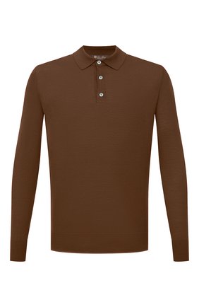Мужское шерстяное поло LORO PIANA коричневого цвета по цене 95800 руб., арт. FAI2551 | Фото 1 Мужское шерстяное поло LORO PIANA коричневого цвета, арт. FAI2551 | Фото 1 (Рукава: Длинные; Материал внешний: Шерсть; Длина (для топов): Стандартные; Застежка: Пуговицы; Стили: Кэжуэл; Кросс-КТ: Трикотаж)