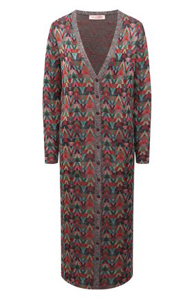 Женский кардиган из вискозы VALENTINO разноцветного цвета по цене 199500 руб., арт. XB3KA03I705 | Фото 1 Женский кардиган из вискозы VALENTINO разноцветного цвета, арт. XB3KA03I705 | Фото 1 (Рукава: Длинные; Длина (для топов): Удлиненные; Материал внешний: Вискоза; Женское Кросс-КТ: кардиган-трикотаж; Стили: Романтичный)