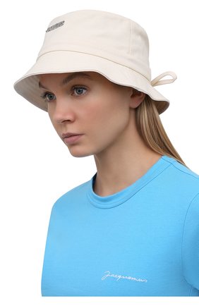 Женская хлопковая панама JACQUEMUS кремвого цвета по цене 8680 руб., арт. 213AC001-5001 | Фото 2 Женская хлопковая панама JACQUEMUS кремвого цвета, арт. 213AC001-5001 | Фото 2 (Материал: Хлопок, Текстиль)