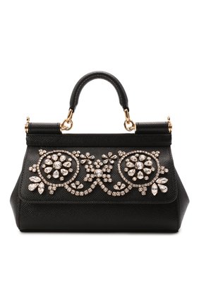 Женская сумка sicily small DOLCE & GABBANA черного цвета по цене 135000 руб., арт. BB7116/AY401 | Фото 1 Женская сумка sicily small DOLCE & GABBANA черного цвета, арт. BB7116/AY401 | Фото 1 (Материал: Натуральная кожа; Ремень/цепочка: На ремешке; Размер: small; Сумки-технические: Сумки top-handle)