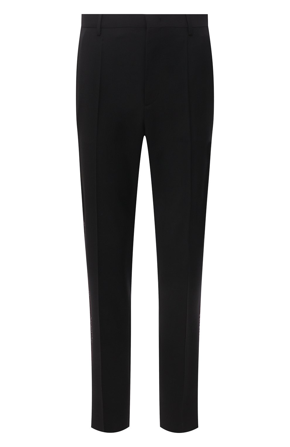 Мужские шерстяные брюки VALENTINO черного цвета, арт. XV3RBH3182D | Фото 1 (Материал внешний: Шерсть; Длина (брюки, джинсы): Стандартные; Случай: Повседневный; Стили: Кэжуэл)