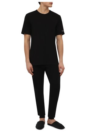 Мужская футболка CALVIN KLEIN черного цвета, арт. NM2192E | Фото 2 (Длина (для топов): Стандартные; Материал внешний: Хлопок, Синтетический материал; Рукава: Короткие; Кросс-КТ: домашняя одежда)