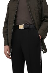 Мужской кожаный ремень DOLCE & GABBANA черн ого цвета, арт. BC4676/AX622 | Фото 2 (Случай: Повседневный; Материал: Натуральная кожа)