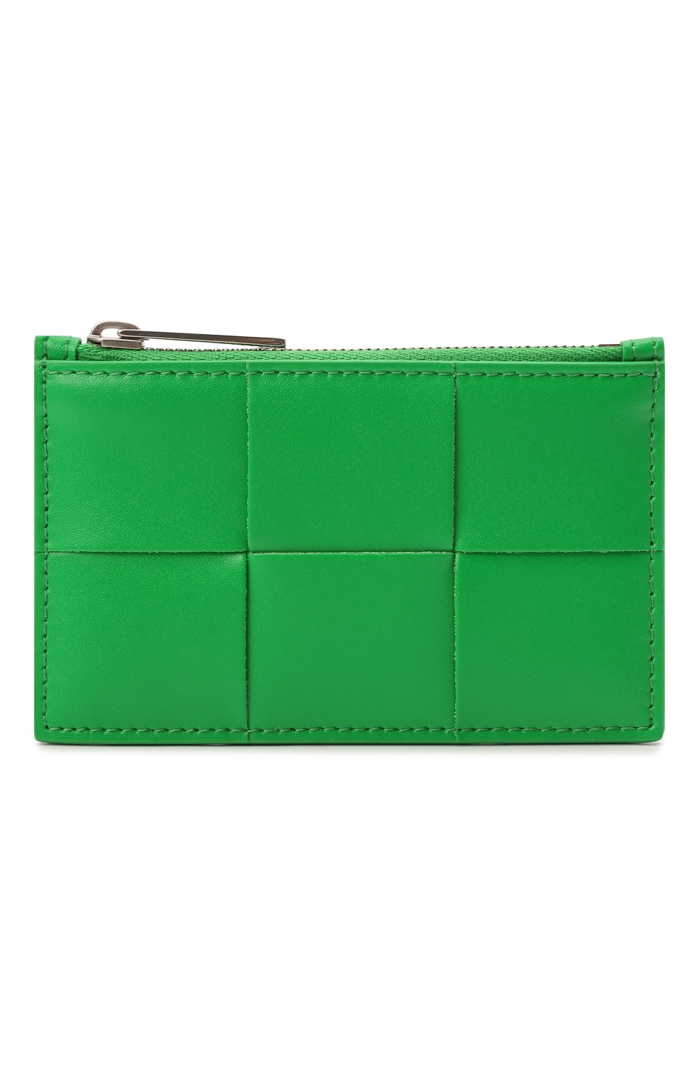 Женский кожаный футляр для кредитных карт BOTTEGA VENETA зеленого цвета, арт. 679843/VBWD3 | Фото 1 (Материал: Натуральная кожа)