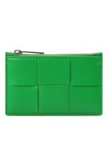 Женский кожаный футляр для кредитных карт BOTTEGA VENETA зеленого цвета, арт. 679843/VBWD3 | Фото 1 (Материал: Натуральная кожа)