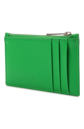 Женский кожаный футляр для кредитных карт BOTTEGA VENETA зеленого цвета, арт. 679843/VBWD3 | Фото 2 (Материал: Натуральная кожа)