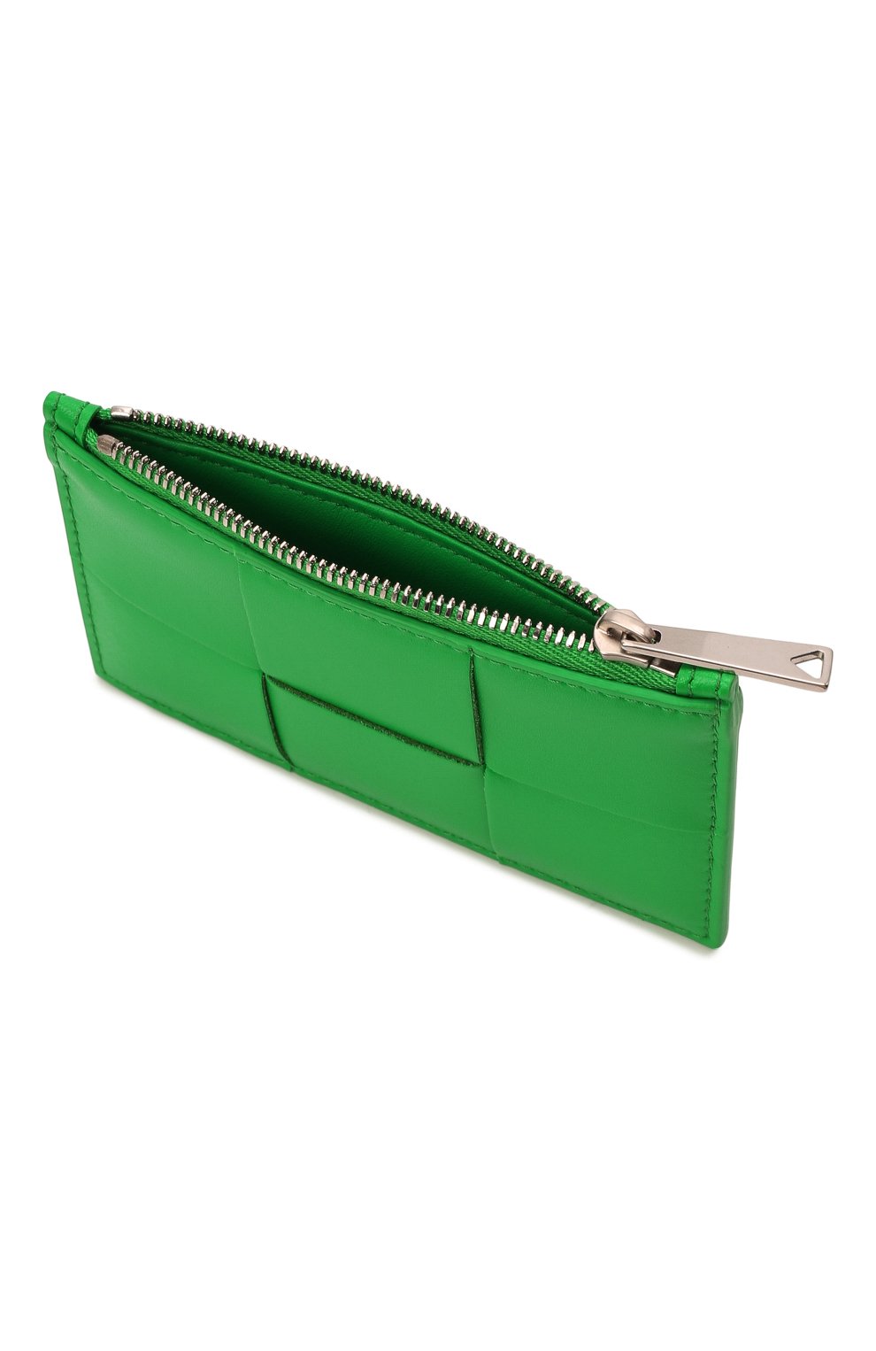 Женский кожаный футляр для кредитных карт BOTTEGA VENETA зеленого цвета, арт. 679843/VBWD3 | Фото 3 (Материал: Натуральная кожа)